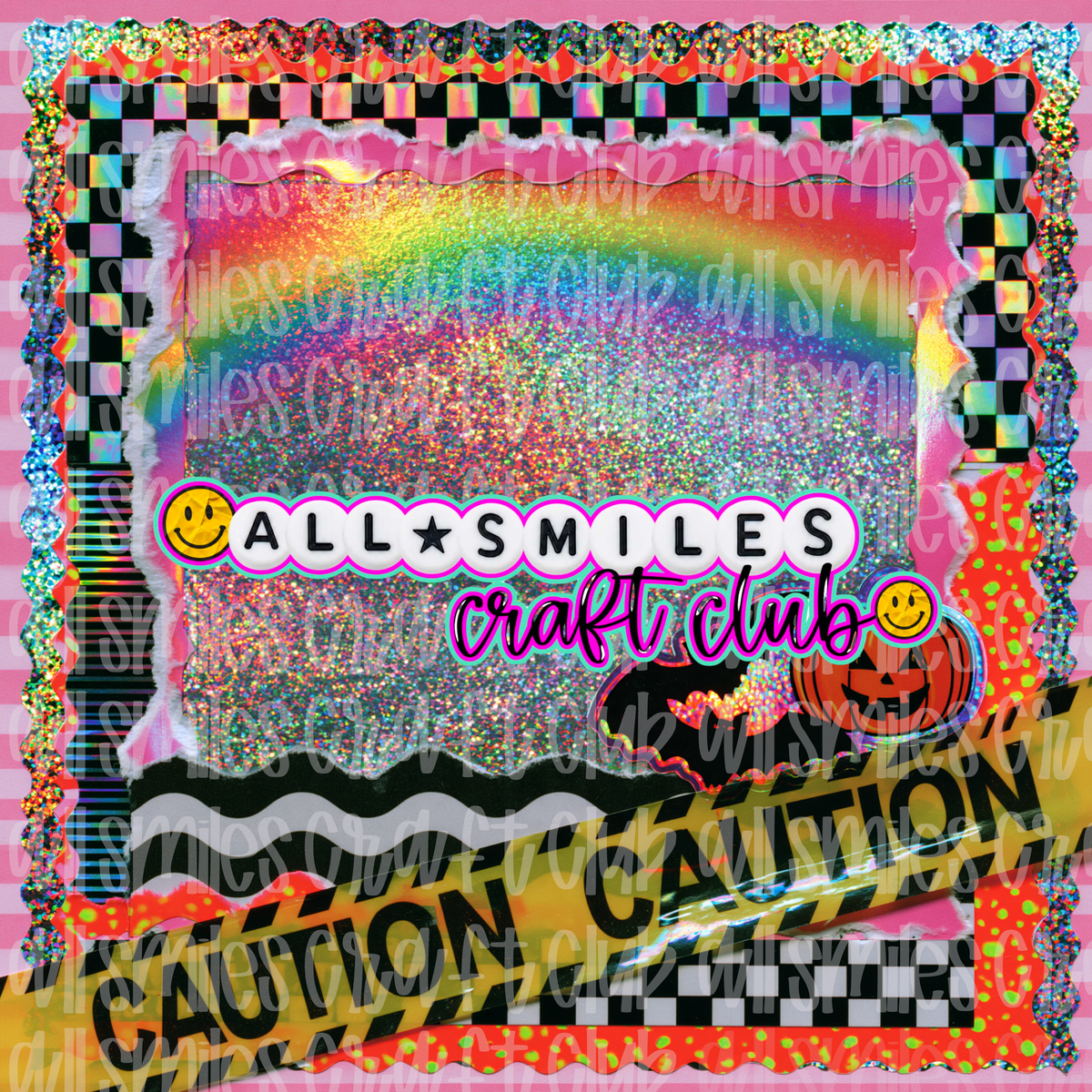 Caution Halloween Scrapbook Graphic Background