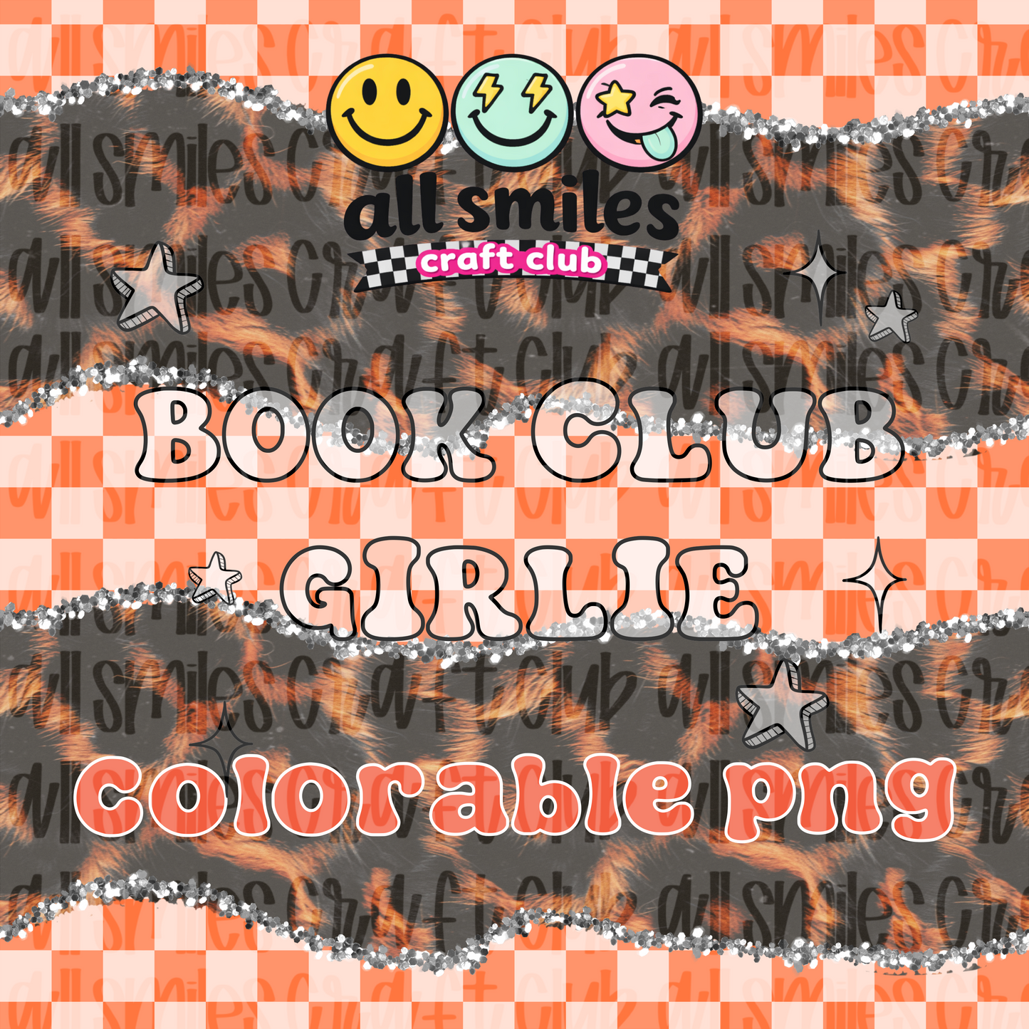 Book Club Girlie Colorable PNG