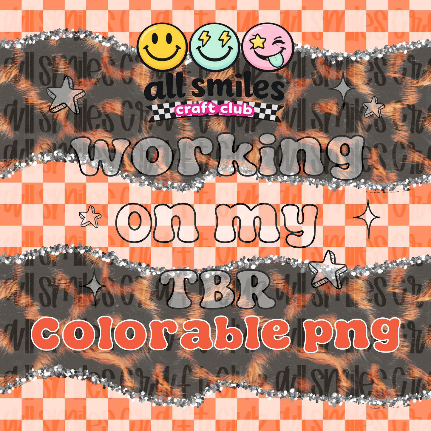 Working On My TBR Colorable PNG