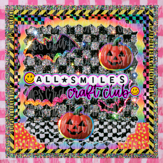 Pumpkin Checkered Scrapbook Graphic Background