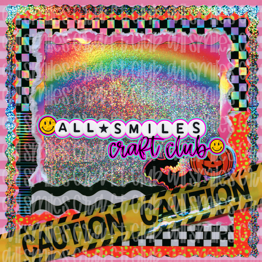 Caution Halloween Scrapbook Graphic Background