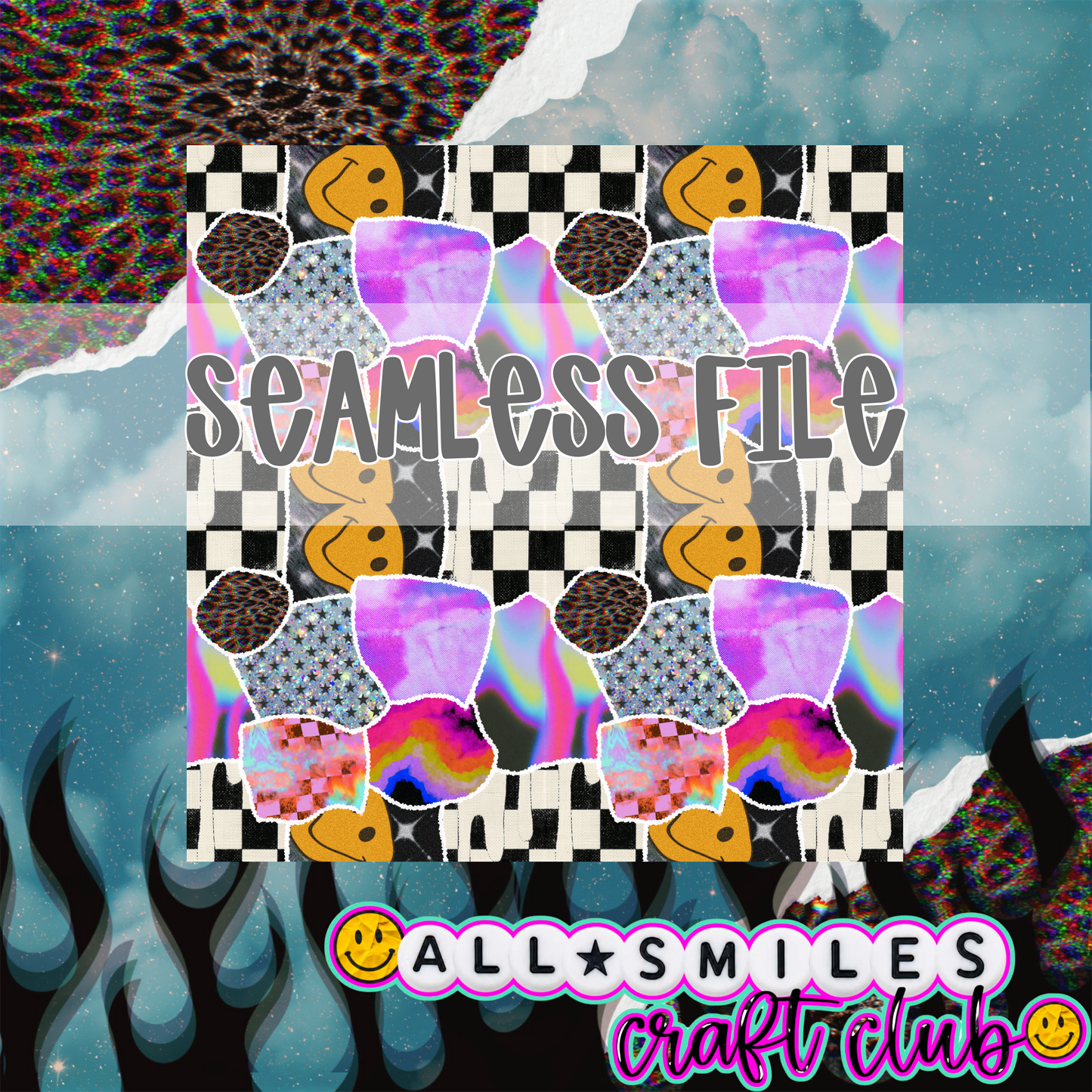 Happy Checkered Patchwork Seamless