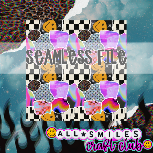Happy Checkered Patchwork Seamless
