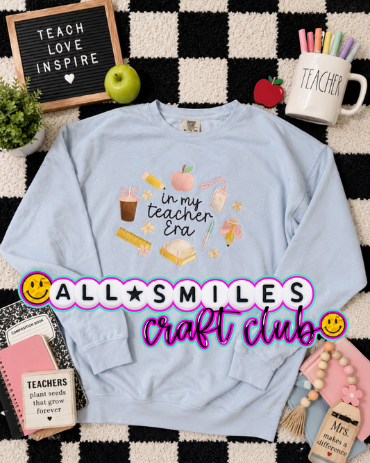 In My Teacher Era Embroidered Sweatshirt