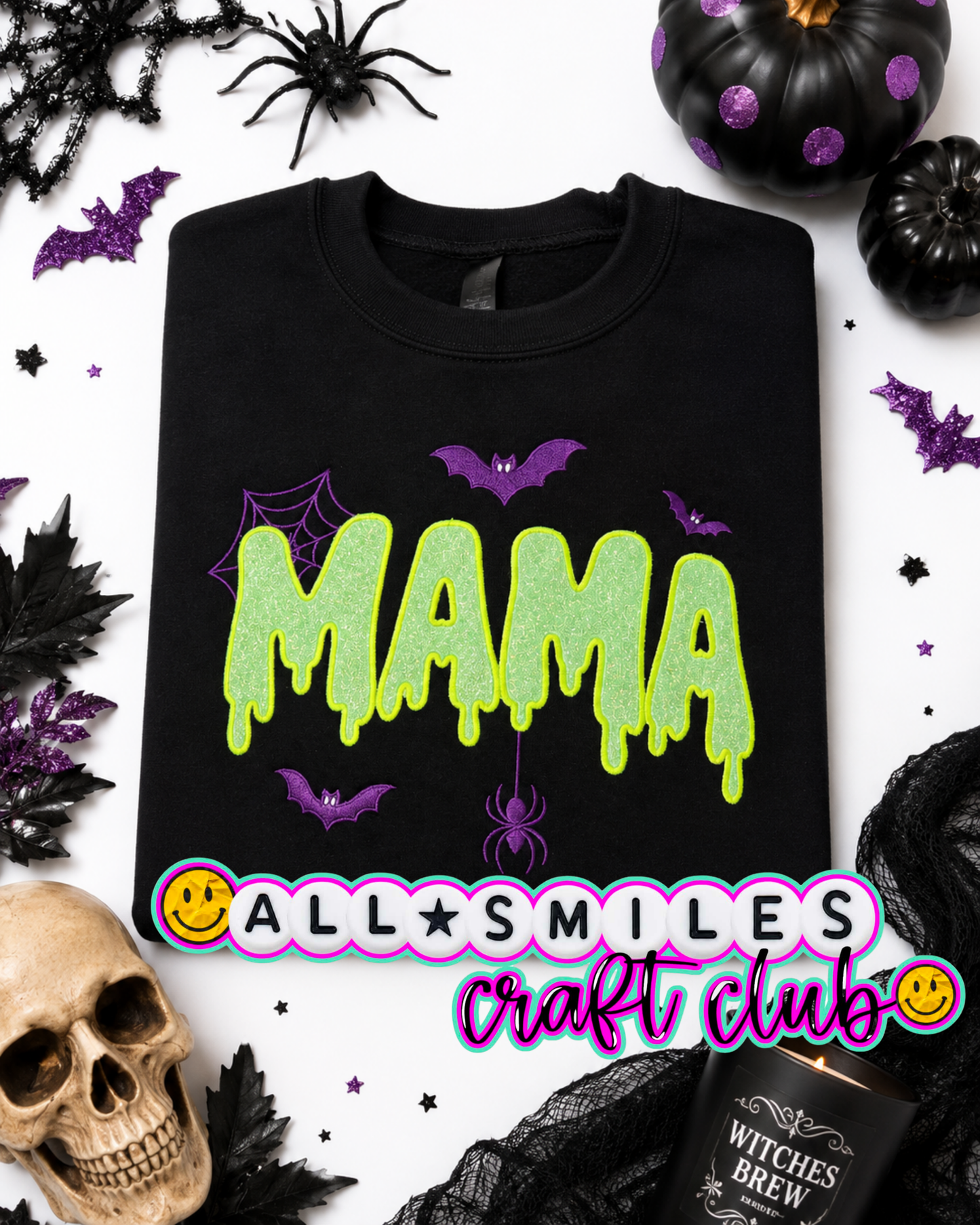 Mama Spooky Season Embroidered Sweatshirt